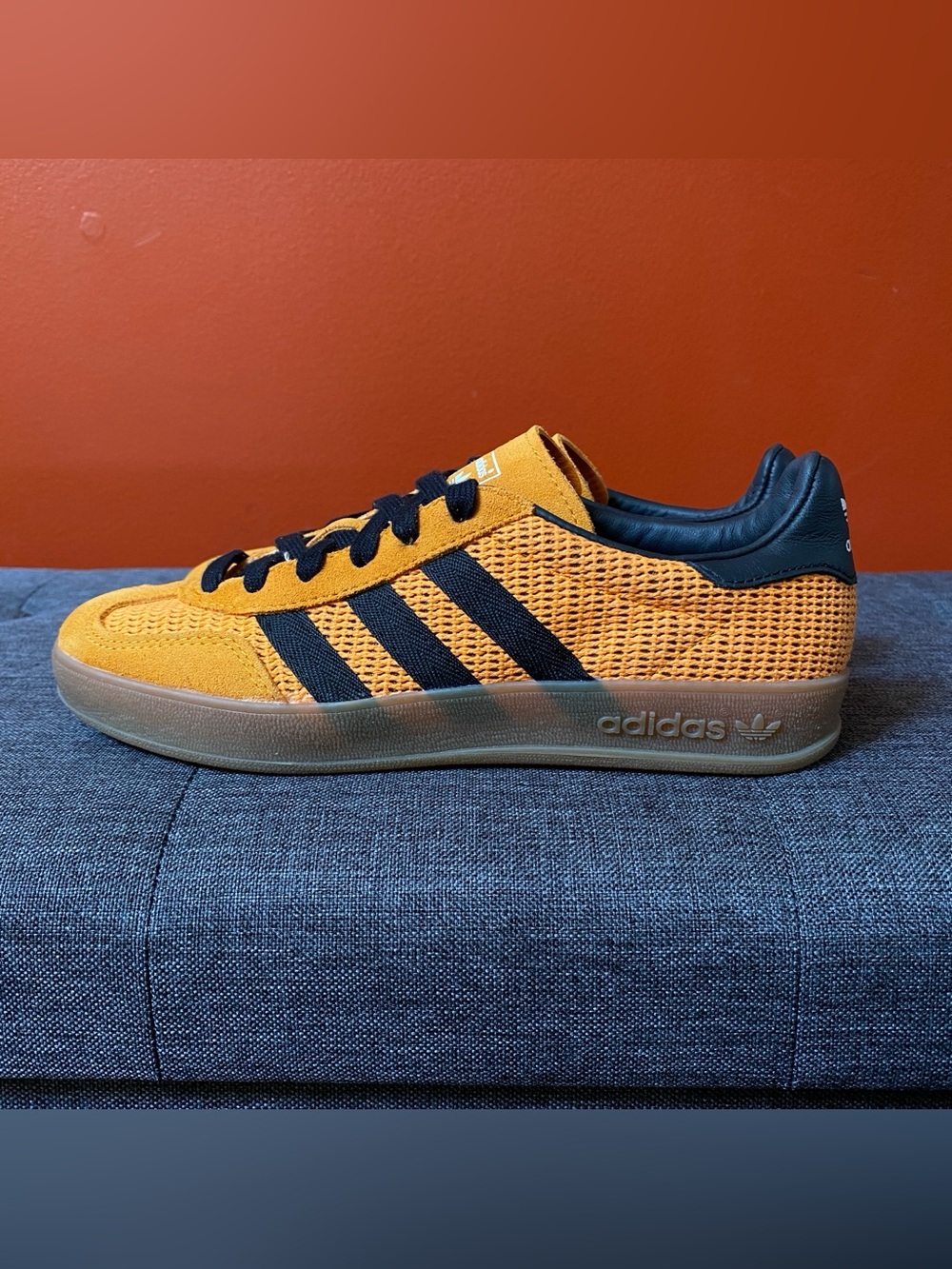Adidas Gazelle Indoor Equipment Orange Black Athletic Kid’s Shoes Size 4.0